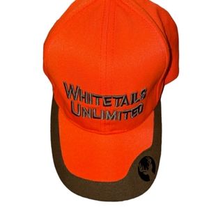 Whitetails Unlimited Deer Hunting Cap Neon Orange Olive Green